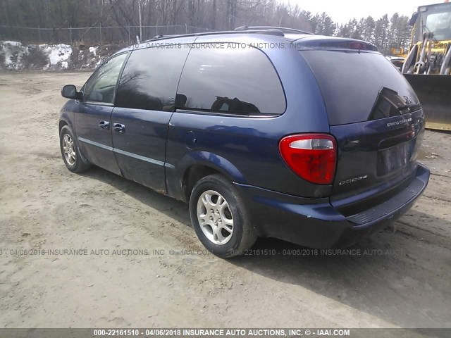 2B4GP44352R764017 - 2002 DODGE GRAND CARAVAN SPORT BLUE photo 3