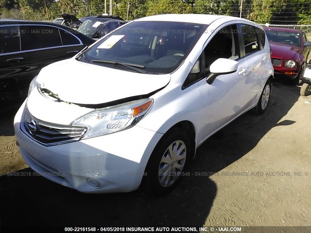 3N1CE2CP2FL444725 - 2015 NISSAN VERSA NOTE S/S PLUS/SV/SL/SR WHITE photo 2