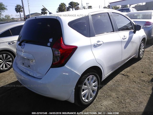 3N1CE2CP2FL444725 - 2015 NISSAN VERSA NOTE S/S PLUS/SV/SL/SR WHITE photo 4