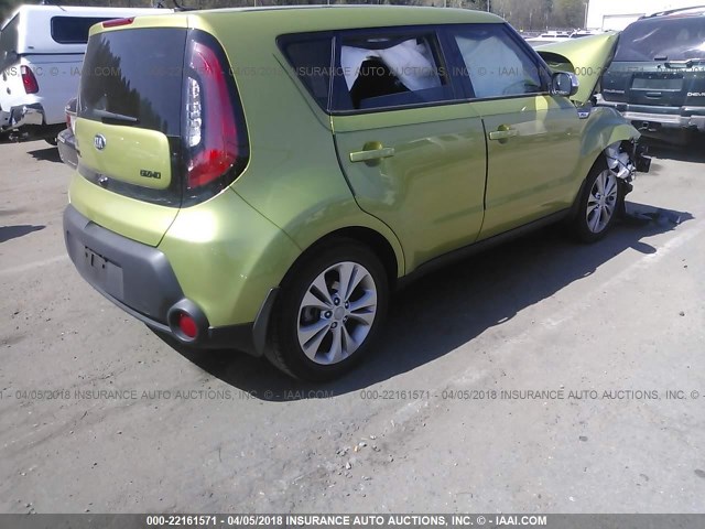 KNDJP3A56E7708764 - 2014 KIA SOUL + GREEN photo 4