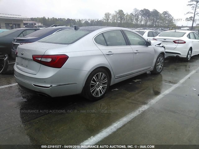 KNALN4D74G5209443 - 2016 KIA CADENZA LUXURY SILVER photo 4