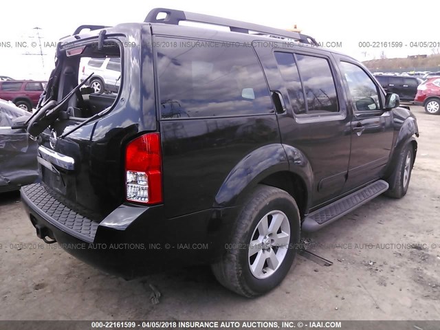 5N1AR18B98C656502 - 2008 NISSAN PATHFINDER S/LE/SE BLACK photo 4