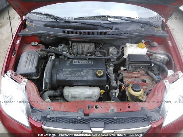 KL1TD56688B130853 - 2008 CHEVROLET AVEO LS RED photo 10
