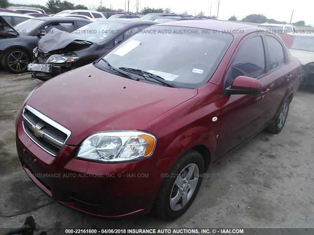 KL1TD56688B130853 - 2008 CHEVROLET AVEO LS RED photo 2