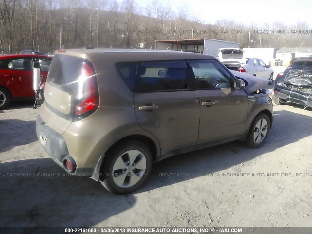 KNDJP3A53E7066598 - 2014 KIA SOUL + BROWN photo 4