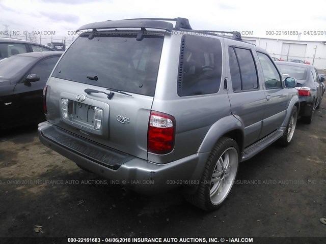 JNRDR09YX1W225332 - 2001 INFINITI QX4 SILVER photo 4