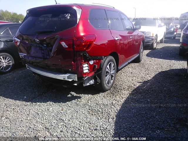 5N1DR2MN7HC906239 - 2017 NISSAN PATHFINDER S/SV/SL/PLATINUM RED photo 4