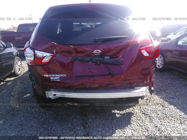 5N1DR2MN7HC906239 - 2017 NISSAN PATHFINDER S/SV/SL/PLATINUM RED photo 6