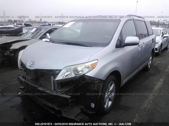 5TDKK3DC0BS113584 - 2011 TOYOTA SIENNA LE SILVER photo 2