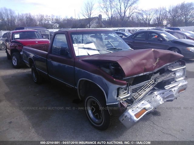 1GCCS14R9N0163629 - 1992 CHEVROLET S TRUCK S10 MAROON photo 1