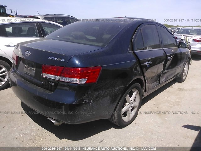 5NPEU46F26H123632 - 2006 HYUNDAI SONATA GLS/LX Dark Blue photo 4