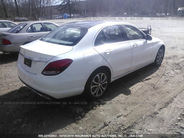 55SWF4KB5GU116349 - 2016 MERCEDES-BENZ C 300 4MATIC WHITE photo 4