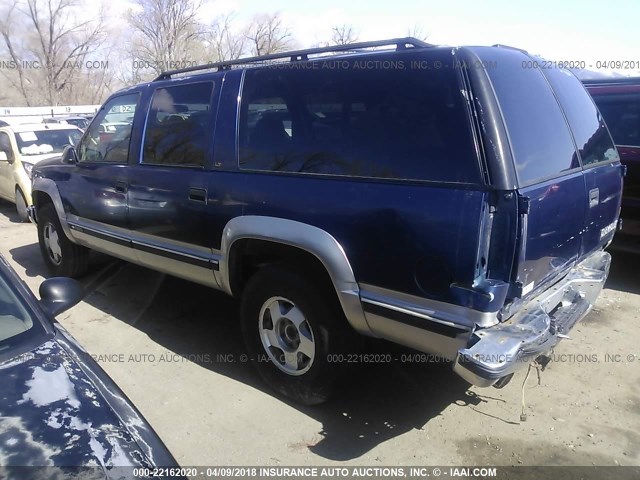 1GNFK16R5XJ523316 - 1999 CHEVROLET SUBURBAN K1500 BLUE photo 3