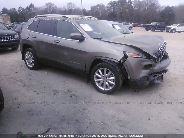 1C4PJLDS3GW378961 - 2016 JEEP CHEROKEE LIMITED TAN photo 1