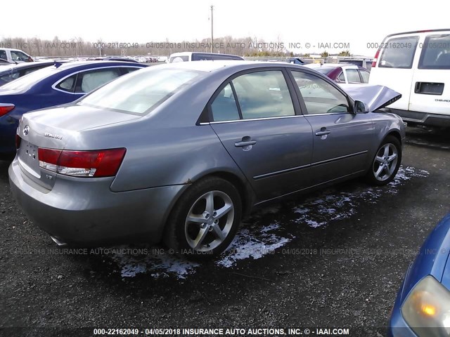 5NPEU46F87H224112 - 2007 HYUNDAI SONATA SE/LIMITED GRAY photo 4