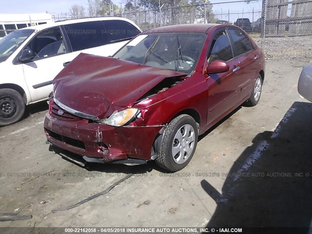 KNAFE121865342750 - 2006 KIA NEW SPECTRA LX/EX RED photo 2