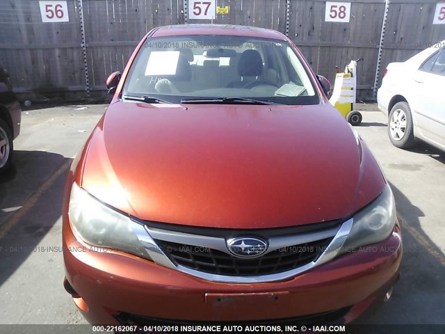 JF1GE60639H521077 - 2009 SUBARU IMPREZA 2.5I PREMIUM ORANGE photo 6