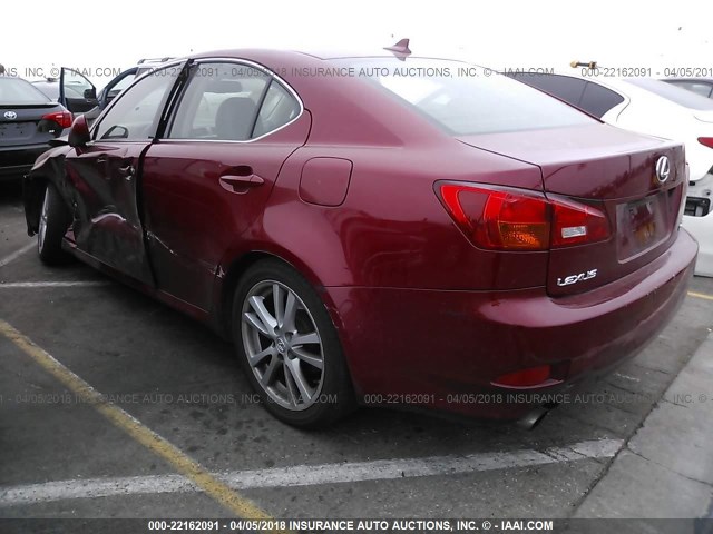 JTHBK262882075731 - 2008 LEXUS IS 250 RED photo 3