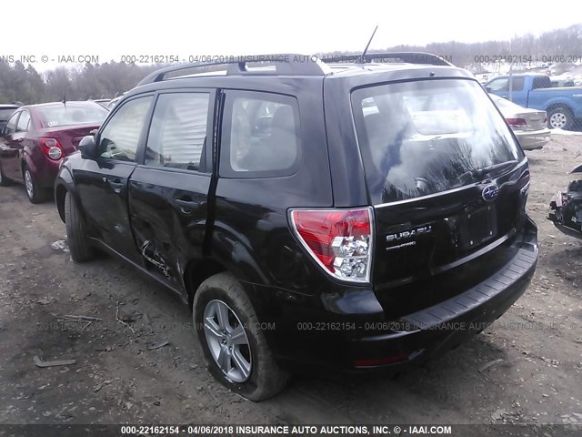 JF2SHABC6BH775763 - 2011 SUBARU FORESTER 2.5X BLACK photo 3