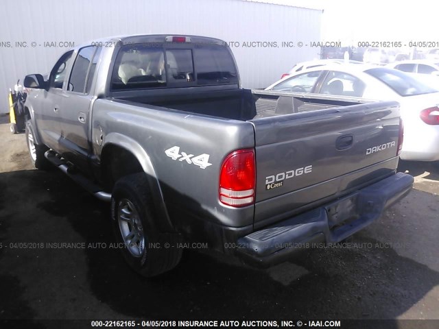 1D7HG38K14S556100 - 2004 DODGE DAKOTA QUAD SPORT GRAY photo 3