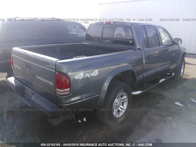 1D7HG38K14S556100 - 2004 DODGE DAKOTA QUAD SPORT GRAY photo 4