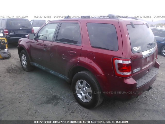 1FMCU0EG2CKA67615 - 2012 FORD ESCAPE LIMITED RED photo 3