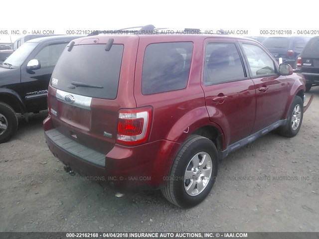 1FMCU0EG2CKA67615 - 2012 FORD ESCAPE LIMITED RED photo 4