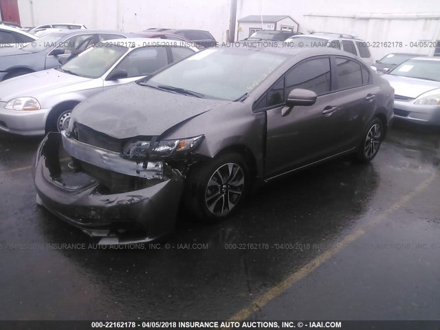 19XFB2F83FE207012 - 2015 HONDA CIVIC EX GRAY photo 2