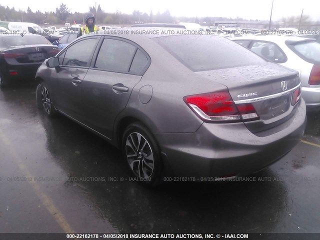 19XFB2F83FE207012 - 2015 HONDA CIVIC EX GRAY photo 3