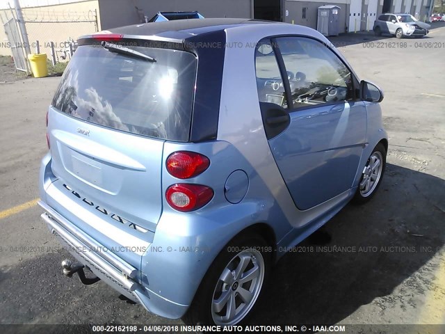 WMEEJ3BA9DK620156 - 2013 SMART FORTWO PURE/PASSION BLUE photo 4
