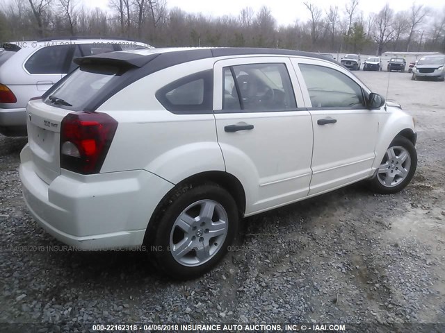 1B3HB48B88D558937 - 2008 DODGE CALIBER SXT WHITE photo 4