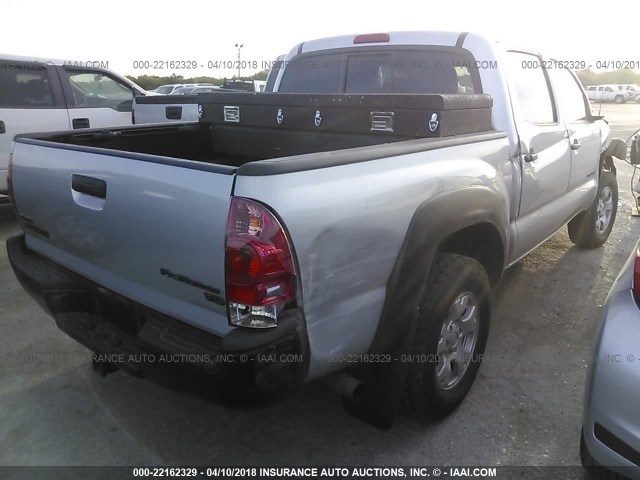 5TFJU4GN9DX047350 - 2013 TOYOTA TACOMA DOUBLE CAB PRERUNNER SILVER photo 4