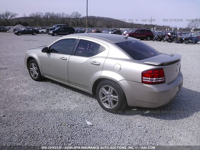 1B3LC56K88N222831 - 2008 DODGE AVENGER SXT TAN photo 3