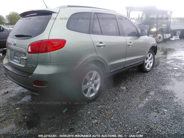 5NMSH13E28H143123 - 2008 HYUNDAI SANTA FE SE/LIMITED GREEN photo 4