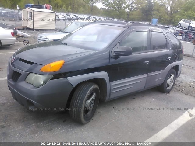 3G7DA03E81S541750 - 2001 PONTIAC AZTEK BLACK photo 2