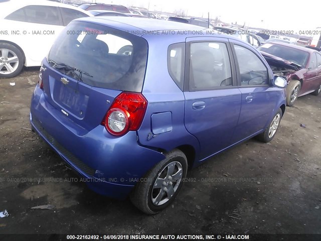 KL1TD66E69B626474 - 2009 CHEVROLET AVEO LS/LT BLUE photo 4