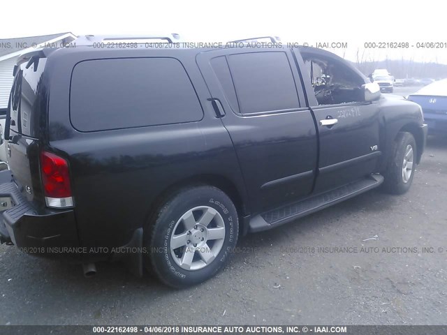 5N1AA08B26N732709 - 2006 NISSAN ARMADA SE/LE BLACK photo 4