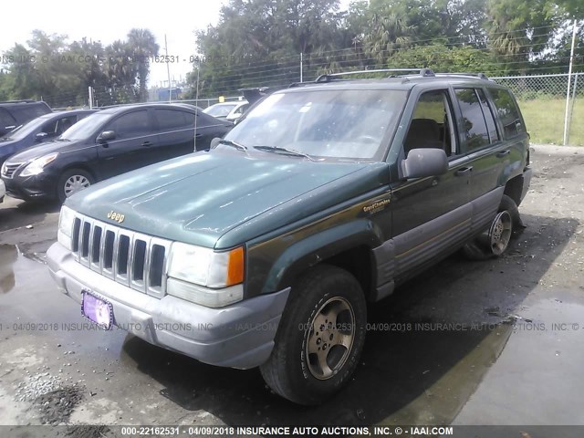 1J4FX58S7TC255542 - 1996 JEEP GRAND CHEROKEE LAREDO GREEN photo 2