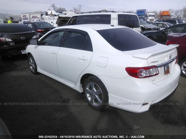 2T1BU4EEXBC548489 - 2011 TOYOTA COROLLA S/LE WHITE photo 3