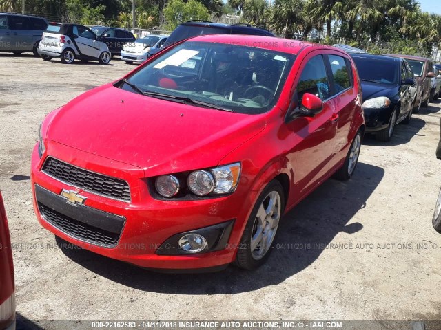 1G1JE6SB6G4142307 - 2016 CHEVROLET SONIC LTZ RED photo 2