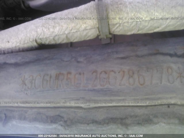 3C6UR5CL2GG286778 - 2016 RAM 2500 ST GRAY photo 9