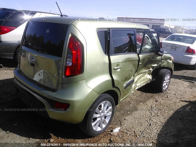 KNDJT2A64C7456329 - 2012 KIA SOUL +/!/SPORT GREEN photo 4