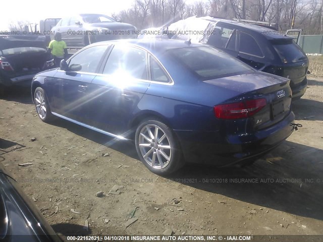 WAUFFAFL7EA072280 - 2014 AUDI A4 PREMIUM PLUS BLUE photo 3