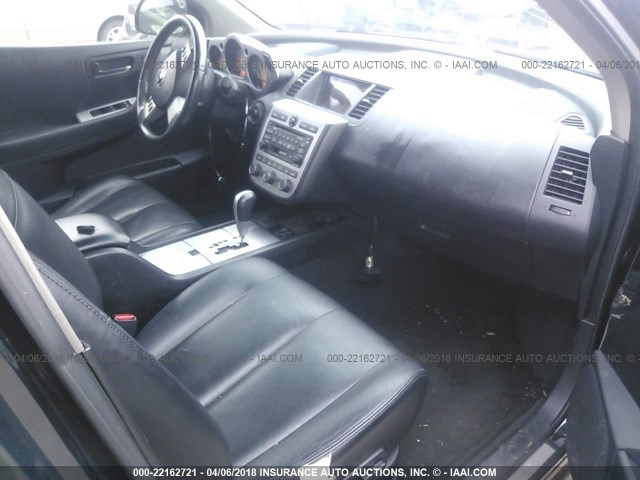 JN8AZ08W65W430630 - 2005 NISSAN MURANO SL/SE/S BLACK photo 5