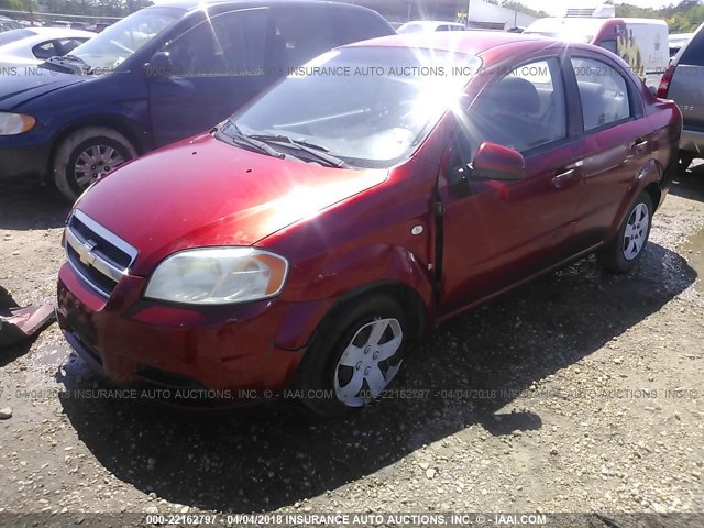 KL1TD56648B147939 - 2008 CHEVROLET AVEO LS RED photo 2