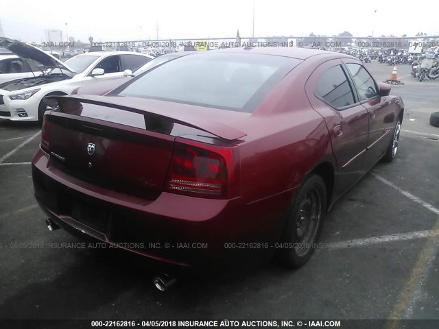 2B3KA53H76H355421 - 2006 DODGE CHARGER R/T RED photo 4