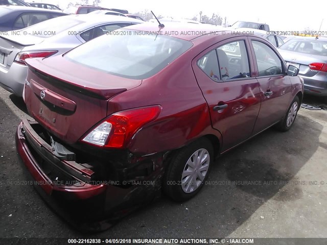 3N1CN7AP4HL804788 - 2017 NISSAN VERSA S/S PLUS/SV/SL RED photo 4