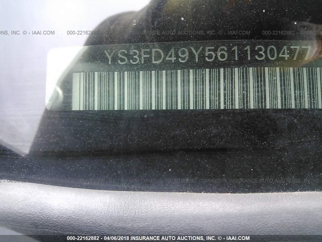 YS3FD49Y561130477 - 2006 SAAB 9-3 SILVER photo 9