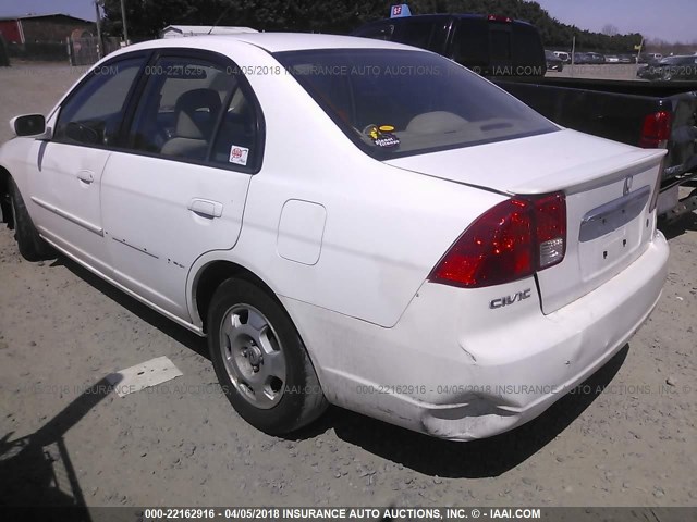 JHMES96673S012346 - 2003 HONDA CIVIC HYBRID WHITE photo 3