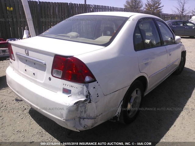 JHMES96673S012346 - 2003 HONDA CIVIC HYBRID WHITE photo 4